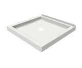 MAAX 410000-505-001-000 B3Round 3636 Acrylic Wall Mounted Shower Base in White with Center Drain