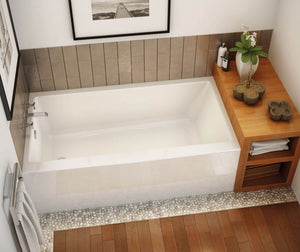 MAAX 105704-000-001-101 Rubix 6032 AFR Acrylic Alcove Left-Hand Drain Bathtub in White