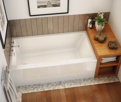 MAAX 105704-000-001-101 Rubix 6032 AFR Acrylic Alcove Left-Hand Drain Bathtub in White