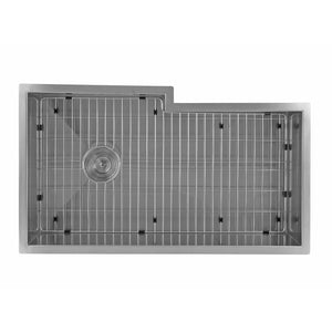 DAX Stainless Steel Handmade Single Bowl Undermount Kitchen Sink, Brushed Stainless Steel DAX-SQ-3420F