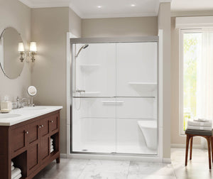 MAAX 105921-SRC-000-001 Camelia SH-6034 Acrylic Alcove Center Drain Two-Piece Shower in White