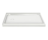 MAAX 105594-000-001-001 Rectangular Base 6036 3 in. Acrylic Corner Left or Right Shower Base with Left-Hand Drain in White