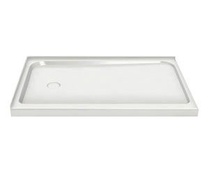 MAAX 105594-000-001-002 Rectangular Base 6036 3 in. Acrylic Corner Left or Right Shower Base with Right-Hand Drain in White