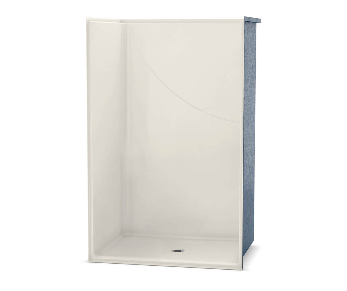 Aker OPS-4836G AcrylX Alcove Center Drain One-Piece Shower in Biscuit