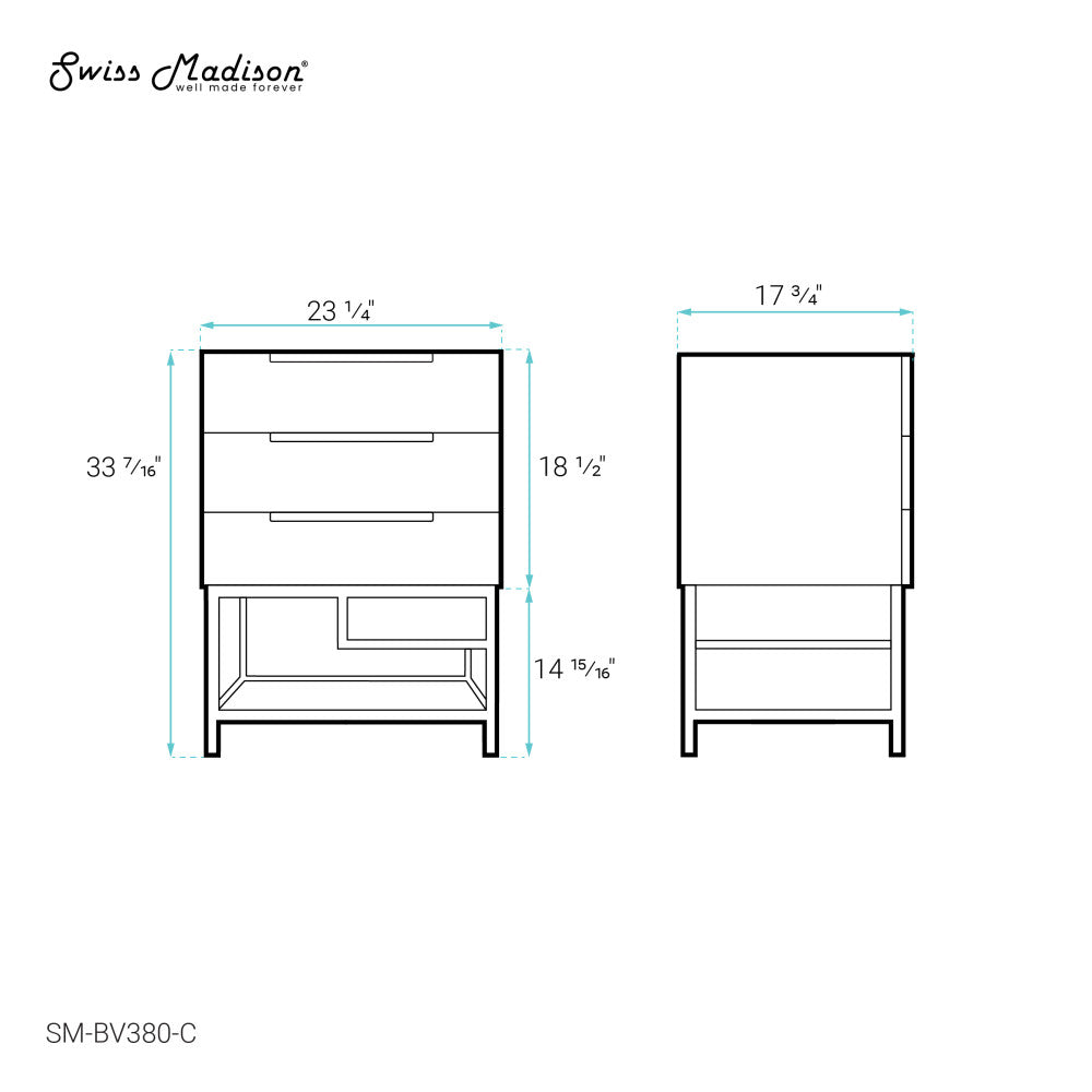 Carre 24" Bathroom Vanity (Cabinet Only)