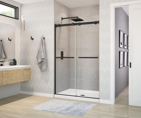 MAAX 136271-900-340-000 Duel 44-47 x 70 ½-74 in. 8 mm Bypass Shower Door for Alcove Installation with Clear glass in Matte Black
