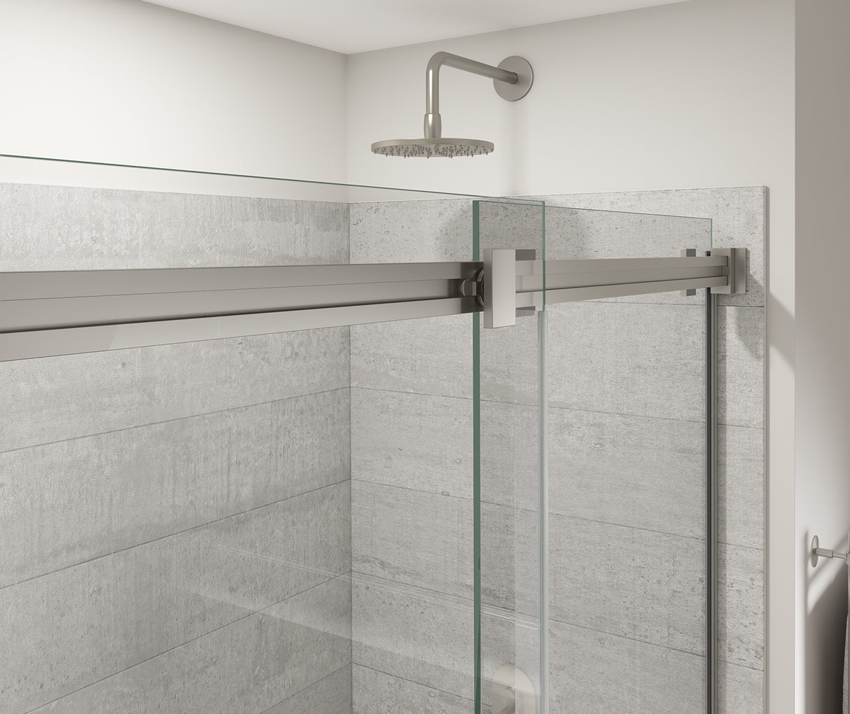 MAAX 136956-810-305-000 Duel Alto 44-47 X 78 in. 8mm Bypass Shower Door for Alcove Installation with GlassShield® glass in Brushed Nickel