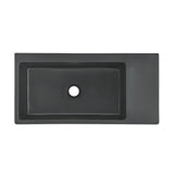 Delice 24" Rectangle Wall-Mount Bathroom Sink in Matte Black