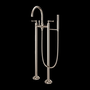 Tisbury Traditional 2-Handle Tub Filler with Hand Shower in Polished Nickel