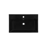 Claire 24 Ceramic Console Sink Matte Black Basin Chrome Legs