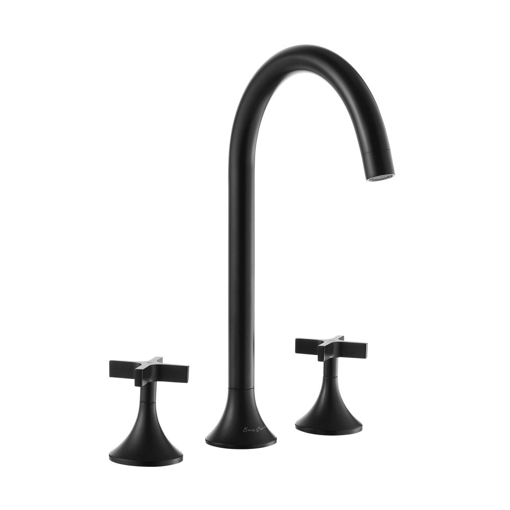 Daxton 8 in. Widespread, Cross Handle, Bathroom Faucet in Matte Black