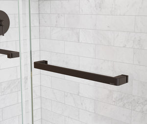 MAAX 135321-900-173-000 Uptown 44-47 x 76 in. 8 mm Bypass Shower Door for Alcove Installation with Clear glass in Dark Bronze