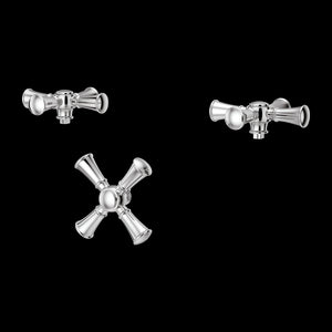 Tisbury 3-Handle Tub Filler Cross Handle Kit in Polished Chrome