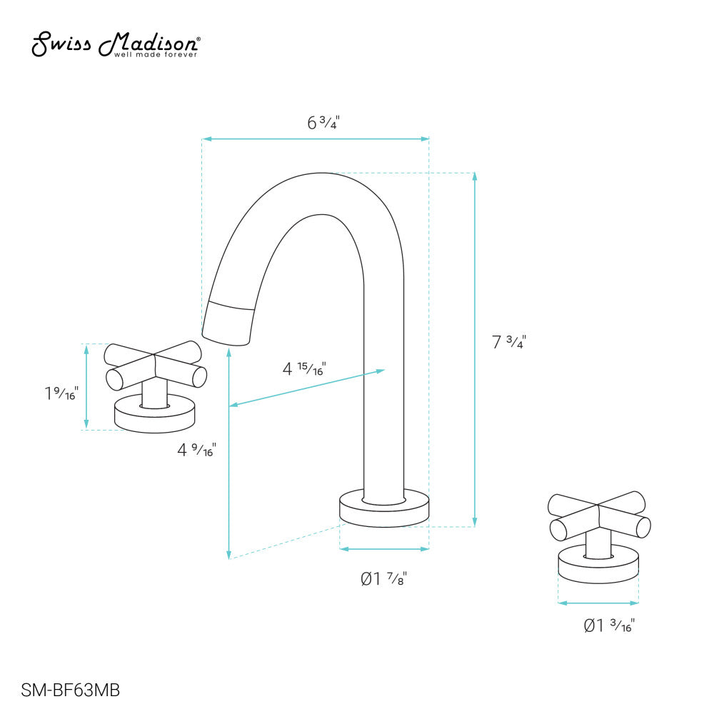 Ivy Courte 8 in. Widespread, Cross Handle, Bathroom Faucet in Matte Black