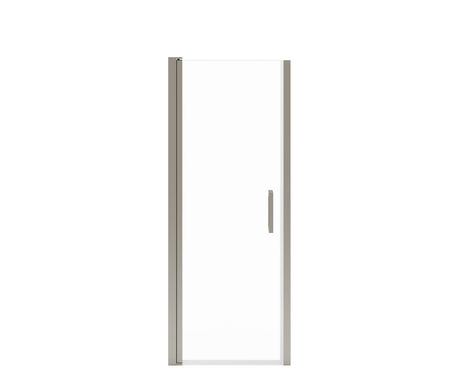 MAAX 138261-900-305-101 Manhattan 25-27 x 68 in. 6 mm Pivot Shower Door for Alcove Installation with Clear glass & Square Handle in Brushed Nickel