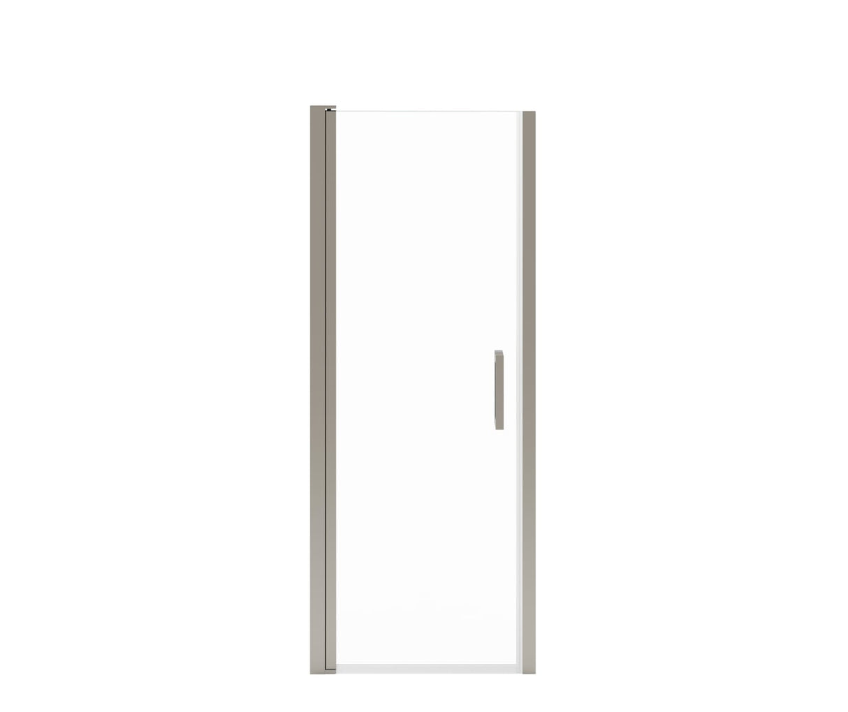 MAAX 138262-900-305-101 Manhattan 27-29 x 68 in. 6 mm Pivot Shower Door for Alcove Installation with Clear glass & Square Handle in Brushed Nickel