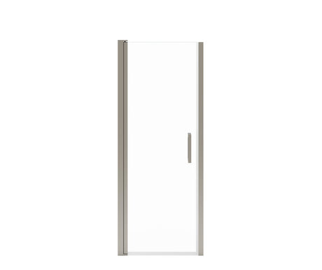MAAX 138262-900-305-101 Manhattan 27-29 x 68 in. 6 mm Pivot Shower Door for Alcove Installation with Clear glass & Square Handle in Brushed Nickel