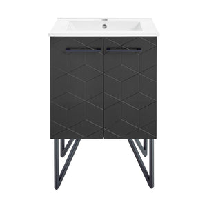 Annecy 24" Freestanding Bathroom Vanity in Phantom Black with Sink Top