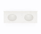 Swanstone VT2B2261 Ellipse 22 x 61 Double Bowl Vanity Top in Carrara VT022612B.221