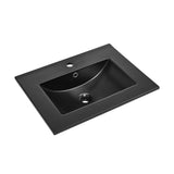 24" Vanity Top Bathroom Sink in Matte Black