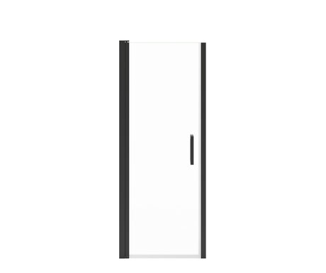 MAAX 138261-900-340-101 Manhattan 25-27 x 68 in. 6 mm Pivot Shower Door for Alcove Installation with Clear glass & Square Handle in Matte Black