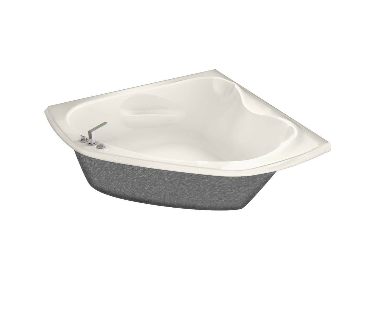 MAAX 105679-109-007 Murmur 6060 Acrylic Corner Center Drain Combined Hydrosens & Aerosens Bathtub in Biscuit