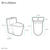 Arles One-Piece Elongated Toilet Vortex Dual-Flush 0.8/1.18 gpf