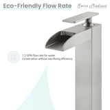 Concorde Single Hole, Single-Handle, High Arc Waterfall, Bathroom Faucet in Brushed Nickel