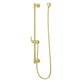 Modern Round 30 in. Slide Bar with 60 in. Hose in Brushed Gold