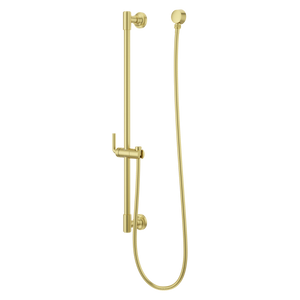 Modern Round 30 in. Slide Bar with 60 in. Hose in Brushed Gold