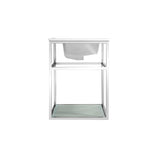 Pierre 48 Single, Open Shelf, Chrome Metal Frame Bathroom Vanity