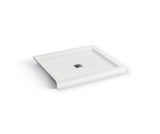 MAAX 420043-542-001-100 B3Square 4842 Acrylic Corner Left Shower Base in White with Anti-slip Bottom with Center Drain