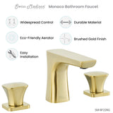 Monaco 8 in. Widespread, 2-Handle, Bathroom Faucet in Brushed Gold