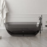 New England Home Goods Anse 69" Freestanding Tub in Gray - Stone Resin Solid Surface