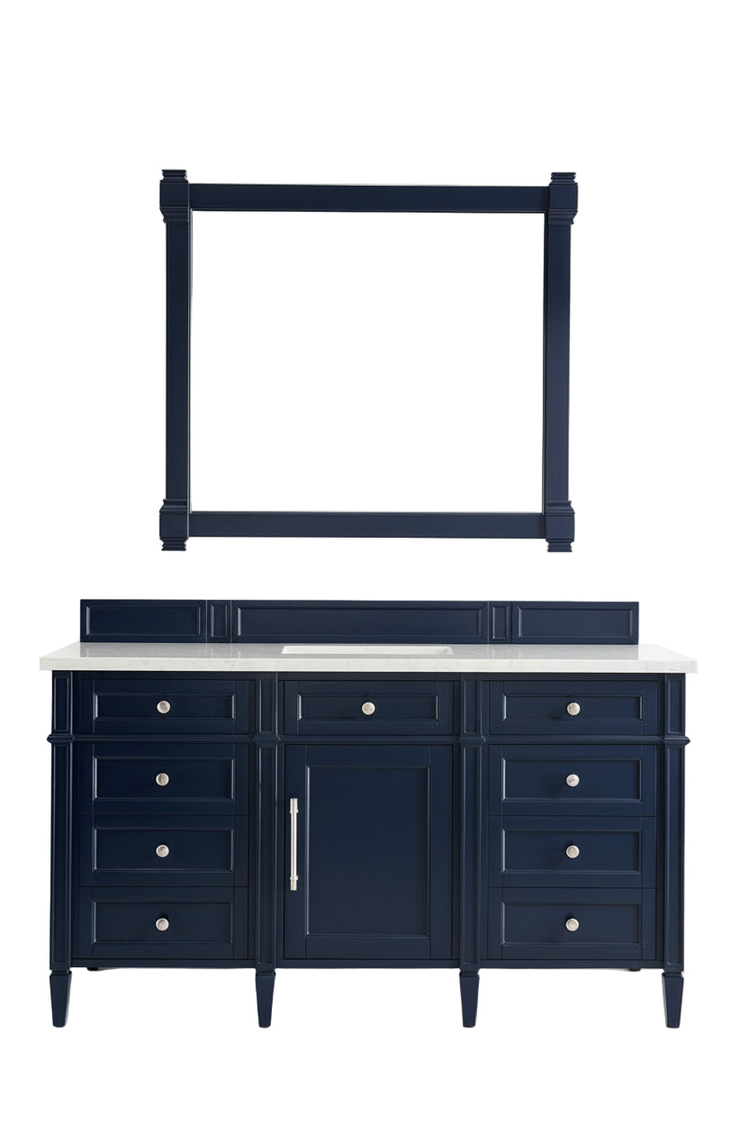 James Martin Vanities Brittany 60" Single Basin Vanity Cabinet w/3CM Top & Mirror