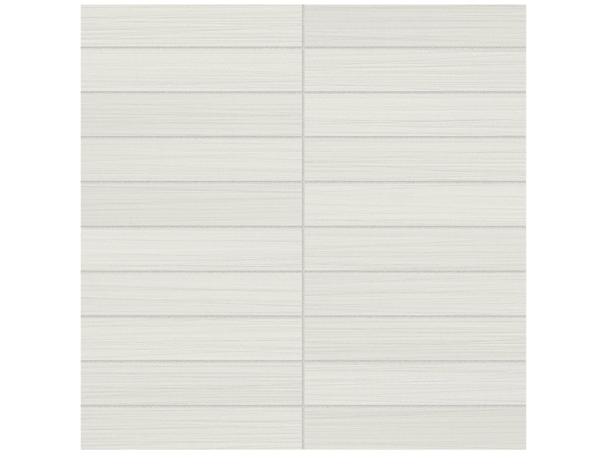 Anatolia Tile 1X6 Zera Annex Matte Bianco Stacked Mosaic. 1 Sheet = .96 Sq. Ft. 4501-0301-1 Bianco 1x6 - premium natural stone mosaic tile from Anatolia Tile, available at PoshHaus showroom in Keene, NH