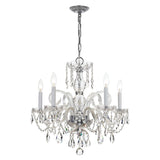 Traditional Crystal 5 Light Hand Cut Crystal Polished Chrome Chandelier 1005-CH-CL-MWP