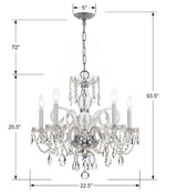 Traditional Crystal 5 Light Hand Cut Crystal Polished Chrome Chandelier 1005-CH-CL-MWP