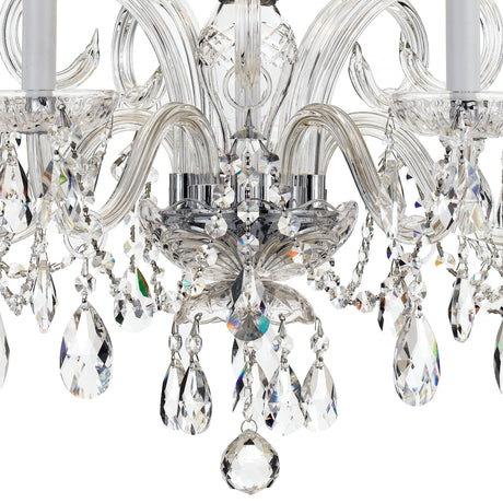 Traditional Crystal 5 Light Swarovski Strass Crystal Polished Chrome Chandelier 1005-CH-CL-S