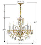 Traditional Crystal 5 Light Hand Cut Crystal Polished Chrome Chandelier 1005-CH-CL-MWP