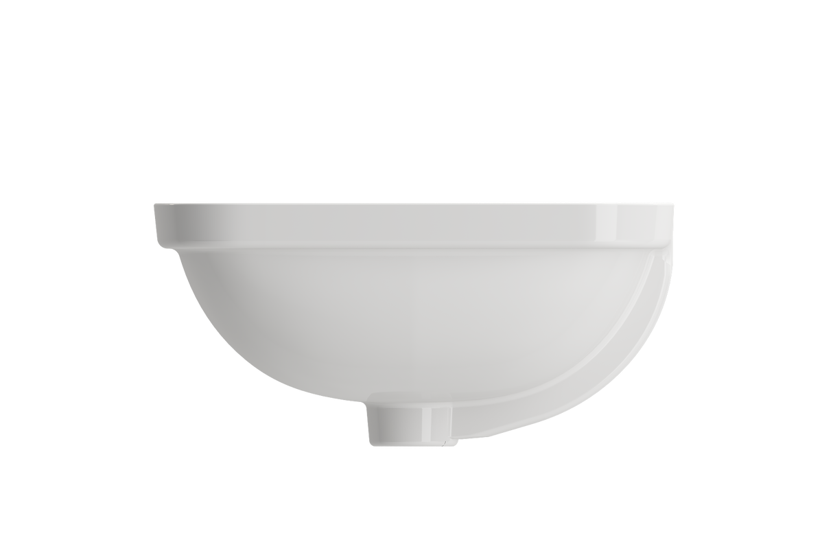 BOCCHI 1006-001-0125 Scala Undermount Sink Fireclay 21.75 in. with Overflow in White