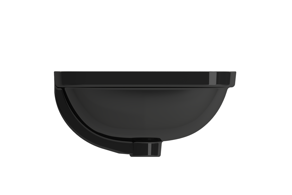 BOCCHI 1006-005-0125 Scala Undermount Sink Fireclay 21.75 in. with Overflow in Black