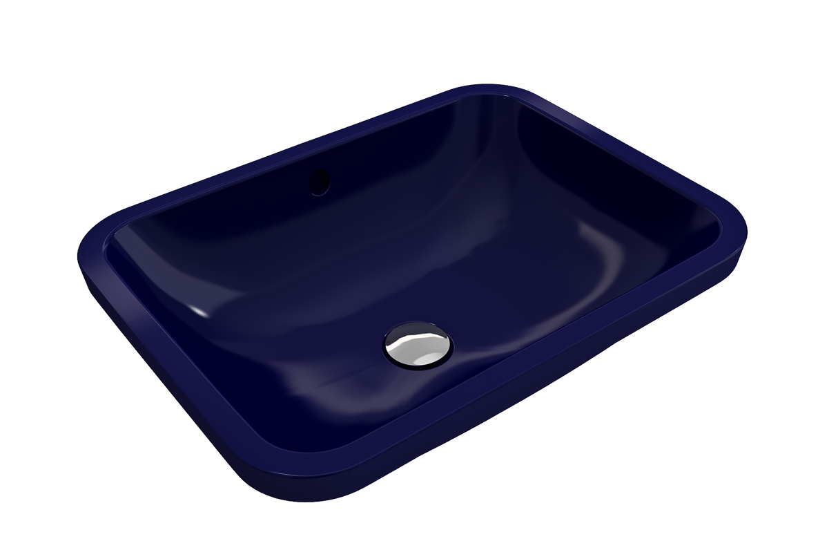 BOCCHI 1006-010-0125 Scala Undermount Sink Fireclay 21.75 in. with Overflow in Sapphire Blue