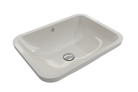BOCCHI 1006-014-0125 Scala Undermount Sink Fireclay 21.75 in. with Overflow in Biscuit