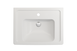 BOCCHI 1007-002-0126 Taormina Wall-Mounted Sink Basin Fireclay 26.25 in. 1-Hole with Overflow in Matte White