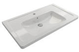 BOCCHI 1008-001-0126 Taormina Wall-Mounted Sink Basin Fireclay 33.75 in. 1-Hole with Overflow in White