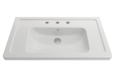 BOCCHI 1008-002-0127 Taormina Wall-Mounted Sink Basin Fireclay33.75 in. 3-Hole with Overflow in Matte White