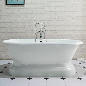 Duet 66" Cast Iron Double Roll Top Tub on Base