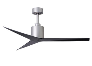 Matthews Fan EK-BN-BK Eliza 3-blade paddle fan in Brushed Nickel finish with matte black all-weather ABS blades. Optimized for wet locations.
