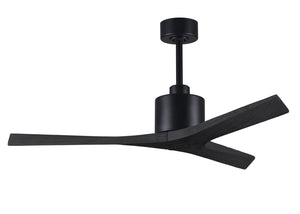 Matthews Fan MW-BK-BK-52 Mollywood 6-speed contemporary ceiling fan in Matte Black finish with 52” solid matte black wood blades